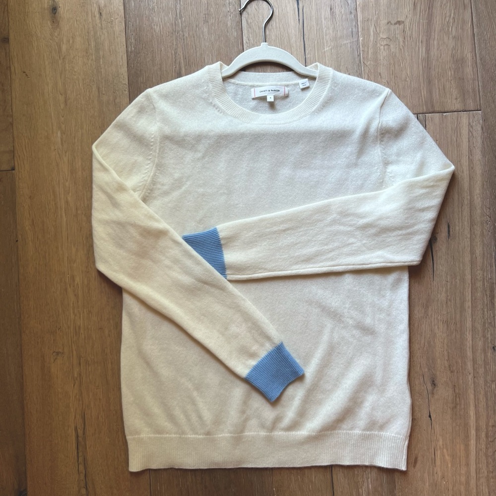 Chinti & Parker sweater S cream/light blue cashmere